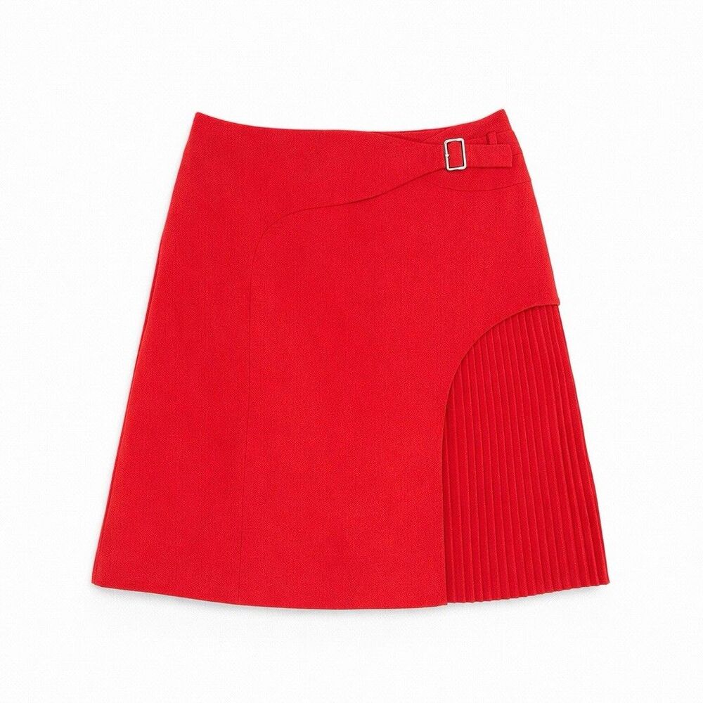 Karen Miller Tailored Buckle Detail Pleated Mini Skirt